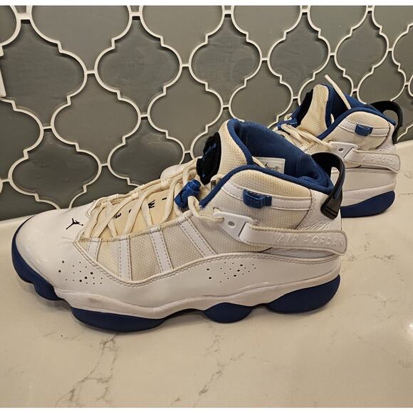 Nike Air Jordan 6 Rings White and Marina Blue Men's Size 9.5 322992-114 - Picture 4 of 7